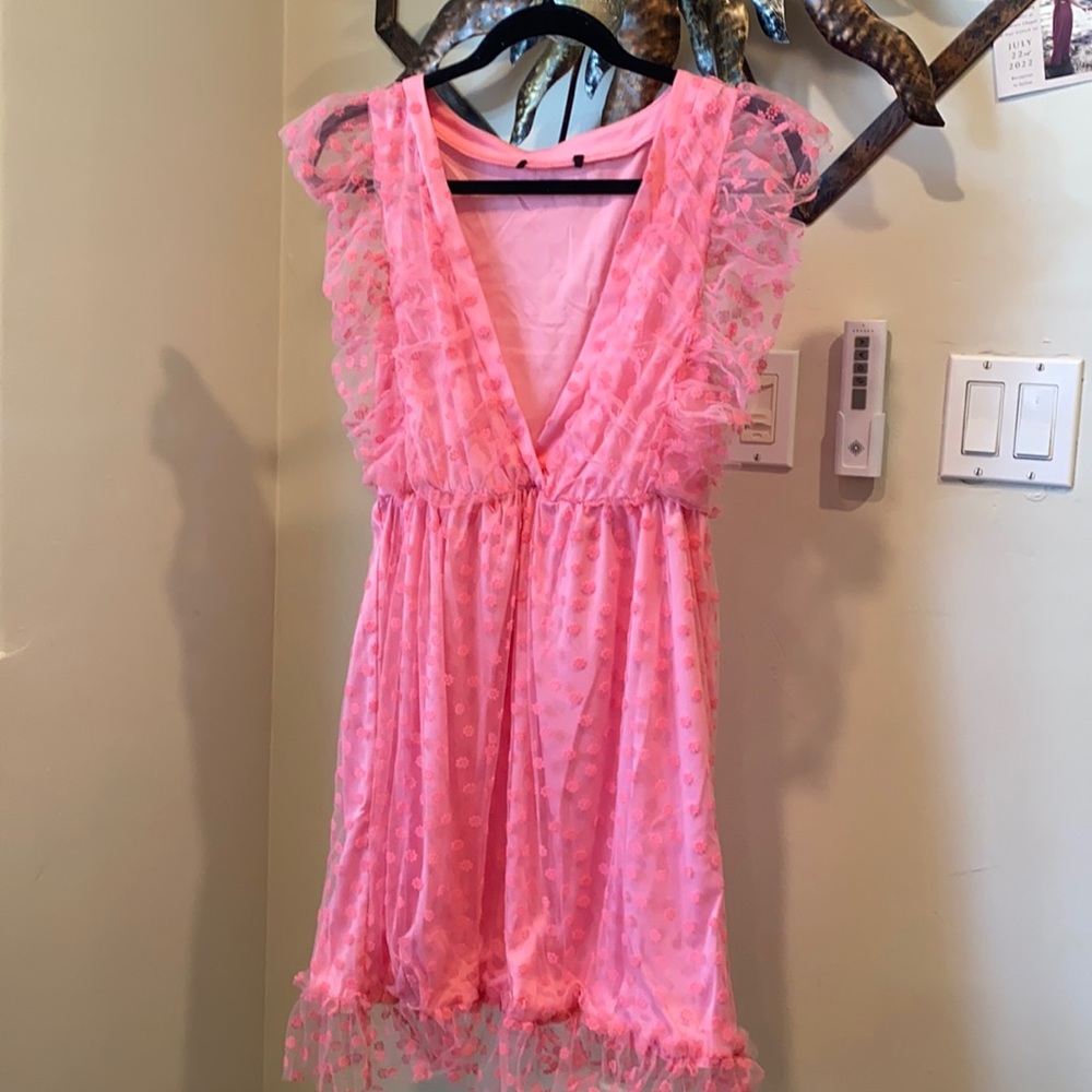 Pink ruffle dress